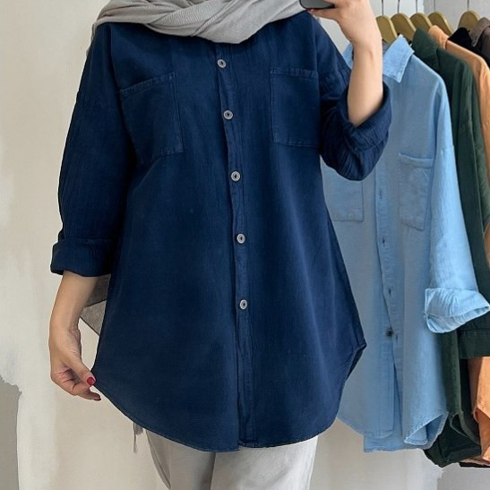 شومیز مانتویی زنانه تابستانه نخی